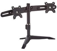 SilverStone SST-ARM23BS - Staffa Twin Double Arm LCD LED Monitor, Monitor Fino a 24", con Tilt & Swivel (Tilt ±15°|Swivel ±15°|Rotate 360°), Nero