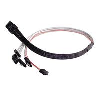 SilverStone SST-CPS03 - cavo schermato interno per Mini SAS SFF8087 36pin a 4x SATA 7pin (con banda laterale), controller Mini SAS a target/backplane con 4x SATA, 0.5M
