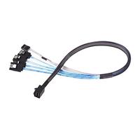 SilverStone SST-CPS05 - cavo schermato interno per Mini SAS SFF8643 36pin a 4x SATA 7pin (con banda laterale), controller Mini SAS a target/backplane con 4x SATA, 0.5M