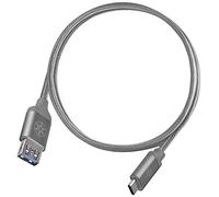 Silverstone SST-CPU05C-500 - Cavo USB reversibile, Type C al Type A Cavo estremamente durevole intrecciato in nylon, carica ad alta velocità e sincronizzazione dati, 0,5 metri, antracite