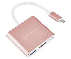 SilverStone SST-EP08P - USB 3.1 Typ-C Adapter Auf HDMI/USB Type C/USB Type A - Rosa