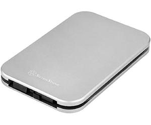SilverStone SST-MMS02C - Custodia per disco rigido USB Type-C esterna USB 3.1 Custodia per HDD o SSD da 2,5 mm o 9,5 mm, resistente all'acqua, antipolvere, Smart Cable Integration, design in alluminio