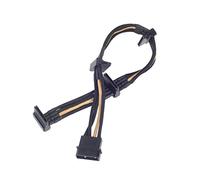 SilverStone SST-PP07-BTSBG - cavo estensione Molex a 4x SATA, 30cm, nero/oro