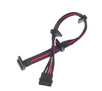 SilverStone SST-PP07-BTSBR - cavo estensione Molex a 4x SATA, 30cm, nero/rosso