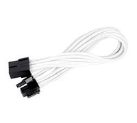 SilverStone SST-PP07-PCIW - cavo di estensione sleevato 8pin a PCI-E 6+2pin, 25cm, bianco