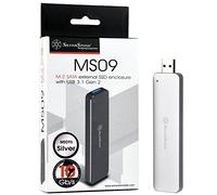 SilverStone Technology M.2 SATA SSD a USB 3.1 Gen 2 Enclosure con alloggiamento USB tipo A in alluminio retrattile in argento MS09S