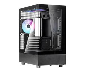 SilverStone Technology SST-LD04-B-ARGB - Serie Lucid, alloggiamento panoramico micro ATX con un notevole campo visivo a 270°