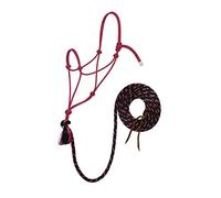 Silvertip Weaver Leather No. 95 - Cavezza in Corda con guinzaglio da 30,5 m, Colore Nero/Grigio/Rosso