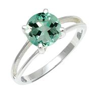 SILVERTROVE Acquamarina coltivato in laboratorio pietra preziosa per Anello placcato argento Uomo e donna gioielli di tutte le taglie CRG1258AY_66 (21.0)