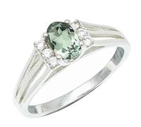 SILVERTROVE Anello argento sterling 925 con Ametista verde pietra preziosa per uomo e donna, gioielli fatti a mano di tutte le taglie CRG1241AL_55 (17.5)