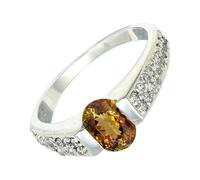 SILVERTROVE Anello argento sterling 925 con Andalusite coltivato in laboratorio pietra preziosa per uomo e donna, gioielli fatti a mano di tutte le taglie CRG1168AZ_50 (15.9)