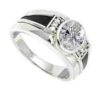 SILVERTROVE Anello argento sterling 925 con C Z pietra preziosa per uomo e donna, gioielli fatti a mano di tutte le taglie CRG1166AH_66 (21.0)