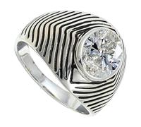 SILVERTROVE Anello argento sterling 925 con C Z pietra preziosa per uomo e donna, gioielli fatti a mano di tutte le taglie CRG1171AH_66 (21.0)