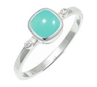 SILVERTROVE Anello argento sterling 925 con Calcedonio acquamarina pietra preziosa per uomo e donna, gioielli fatti a mano di tutte le taglie CRG1245CE_75 (23.9)