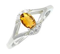 SILVERTROVE Anello argento sterling 925 con Citrino pietra preziosa per uomo e donna, gioielli fatti a mano di tutte le taglie CRG1243AI_58 (18.5)
