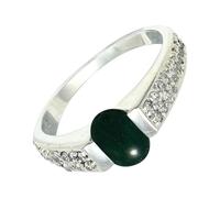 SILVERTROVE Anello argento sterling 925 con Giada verde pietra preziosa per uomo e donna, gioielli fatti a mano di tutte le taglie CRG1168CD_55 (17.5)