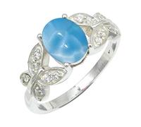SILVERTROVE Anello argento sterling 925 con Larimar pietra preziosa per uomo e donna, gioielli fatti a mano di tutte le taglie CRG1251BF_61 (19.4)