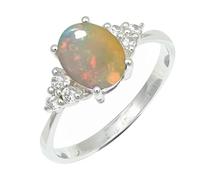 SILVERTROVE Anello argento sterling 925 con Opale pietra preziosa per uomo e donna, gioielli fatti a mano di tutte le taglie CRG1246BE_53 (16.9)