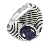 SILVERTROVE Anello argento sterling 925 con Pietra del sole sintetica pietra preziosa per uomo e donna, gioielli fatti a mano di tutte le taglie CRG1171CA_55 (17.5)
