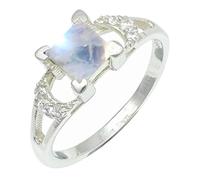 SILVERTROVE Anello argento sterling 925 con Pietra di luna arcobaleno pietra preziosa per uomo e donna, gioielli fatti a mano di tutte le taglie CRG1247BO_48 (15.3)