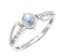 SILVERTROVE Anello argento sterling 925 con Pietra di luna arcobaleno pietra preziosa per uomo e donna, gioielli fatti a mano di tutte le taglie CRG1242BO_56 (17.8)