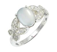 SILVERTROVE Anello argento sterling 925 con Pietra di luna bianca pietra preziosa per uomo e donna, gioielli fatti a mano di tutte le taglie CRG1251BP_56 (17.8)