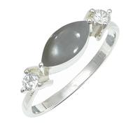 SILVERTROVE Anello argento sterling 925 con Pietra di luna grigia pietra preziosa per uomo e donna, gioielli fatti a mano di tutte le taglie CRG1249BQ_75 (23.9)