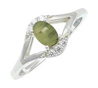 SILVERTROVE Anello argento sterling 925 con Prehnite pietra preziosa per uomo e donna, gioielli fatti a mano di tutte le taglie CRG1243CH_48 (15.3)
