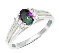 SILVERTROVE Anello argento sterling 925 con Topazio mistico pietra preziosa per uomo e donna, gioielli fatti a mano di tutte le taglie CRG1241AG_56 (17.8)