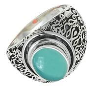 SILVERTROVE Anello con pietra preziosa Calcedonio acquamarina per uomo e donna, argento sterling 925, gioiello fatto a mano CRG1220CE_70 (22.3)