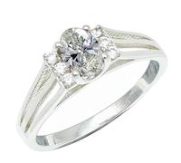 SILVERTROVE Anello con pietra preziosa CZ per uomo e donna, argento sterling 925, gioiello fatto a mano CRG1241AH_67 (21.3)