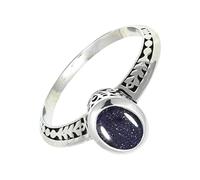 SILVERTROVE Anello con pietra preziosa Pietra del sole sintetica per uomo e donna, in argento sterling 925, regalo di gioielli CRG1146CA_57 (18.1)