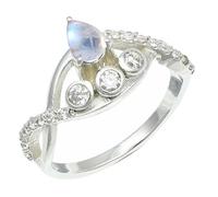 SILVERTROVE Anello con pietra preziosa Pietra di luna arcobaleno per uomo e donna, argento sterling 925, gioiello fatto a mano CRG1253BO_66 (21.0)