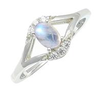 SILVERTROVE Anello con pietra preziosa Pietra di luna arcobaleno per uomo e donna, argento sterling 925, gioiello fatto a mano CRG1243BO_52 (16.6)