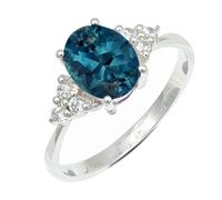 SILVERTROVE Anello con pietra preziosa Topazio blu di Londra coltivato in laboratorio per uomo e donna, in argento sterling 925, regalo di gioielli CRG1246AT_50 (15.9)