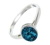 SILVERTROVE Anello con pietra preziosa Topazio blu di Londra coltivato in laboratorio per uomo e donna, argento sterling 925, gioiello fatto a mano CRG1156AT_48 (15.3)