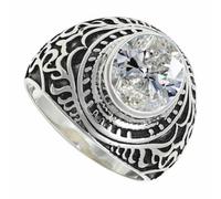 SILVERTROVE Anello con pietra preziosa Z per uomo e donna, argento sterling 925, gioiello fatto a mano CRG1219AH_53 (16.9)