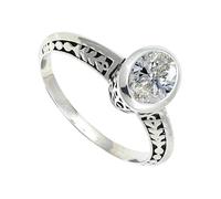 SILVERTROVE Anello con pietra preziosa Z per uomo e donna, in argento sterling 925, regalo di gioielli CRG1146AH_66 (21.0)