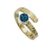 SILVERTROVE Anello in argento sterling e ottone per uomini e donne in tutte le taglie CRG1087AA, metallo prezioso Gemma, Topazio blu allevato in laboratorio