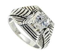 SILVERTROVE C Z Anello con pietra preziosa per uomo e donna in argento sterling 925, gioiello fatto a mano CRG1169AH_71 (22.6)