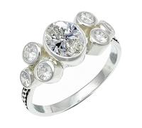 SILVERTROVE C Z con pietra preziosa per uomo e donna in Anello placcato argento gioiello fatto a mano CRG1261AH_50 (15.9)