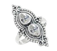SILVERTROVE C Z con pietra preziosa per uomo e donna in Anello placcato argento gioiello fatto a mano CRG1273AH_61 (19.4)