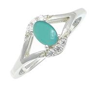 SILVERTROVE Calcedonio acquamarina Anello con pietra preziosa per uomo e donna in argento sterling 925, gioiello fatto a mano CRG1243CE_60 (19.1)