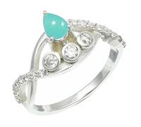 SILVERTROVE Calcedonio acquamarina Anello con pietra preziosa per uomo e donna in argento sterling 925, gioiello fatto a mano CRG1253CE_63 (20.1)