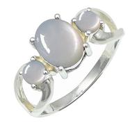 SILVERTROVE con pietra preziosa Pietra di luna bianca per uomo e donna Anello placcato argento gioiello fatto a mano CRG1264BP_50 (15.9)