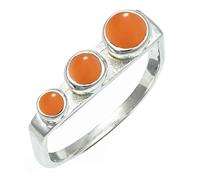 SILVERTROVE con pietra preziosa Pietra di luna pesca per uomo e donna in Anello placcato argento regalo di gioielli CRG1265BR_50 (15.9)