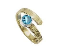 SILVERTROVE CRG1087AA - Anello in argento Sterling e ottone, unisex e disponibile in tutte le taglie, metallo prezioso Gemma, Topazio blu