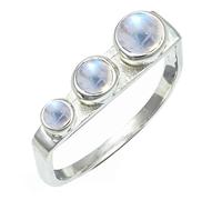 SILVERTROVE in Anello placcato argento con Pietra di luna arcobaleno pietra preziosa per uomo e donna gioielli fatti a mano di CRG1265BO_50 (15.9)