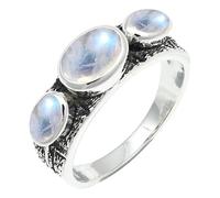 SILVERTROVE in Anello placcato argento con Pietra di luna arcobaleno pietra preziosa per uomo e donna gioielli tutte le taglie CRG1262BO_50 (15.9)