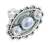 SILVERTROVE in Anello placcato argento con Pietra di luna arcobaleno pietra preziosa per uomo e donna gioielli fatti a mano di CRG1274BO_50 (15.9)